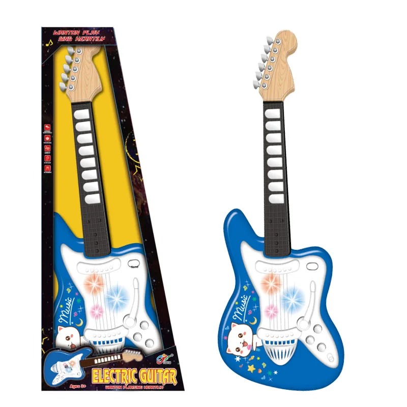 Chitarra elettrica per bambini, adatta sia per ragazze che per ragazzi, di colore blu