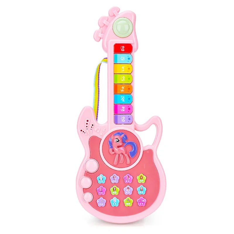 Chitarra per bambini - Tematica ludica - "Mini Rock Unicorno" Colore Rosa
