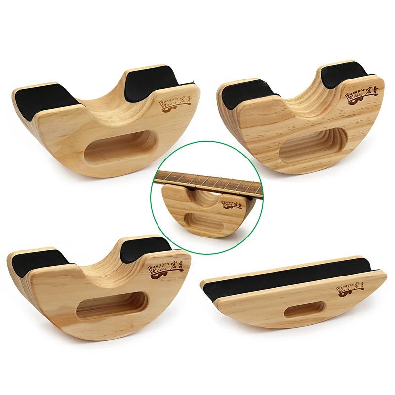 Support Repose-Manche en Bois pour Manche de Basse – Forme Semi-Circulaire Antidérapante
