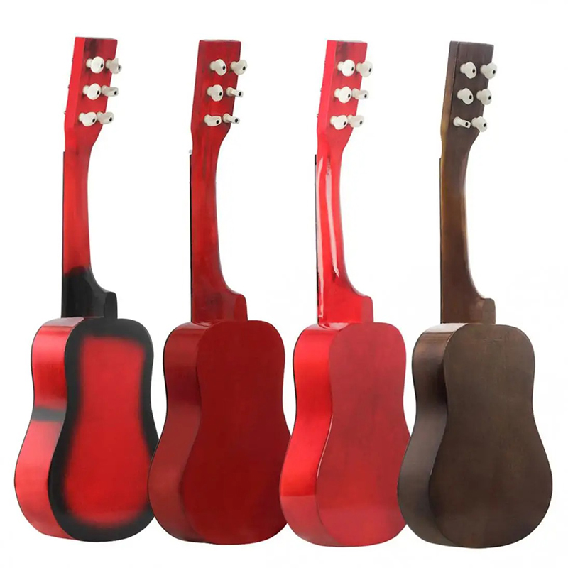 Vue Arrière Guitare accoustique pour enfant en bois de tilleul - 4 couleurs au choix !