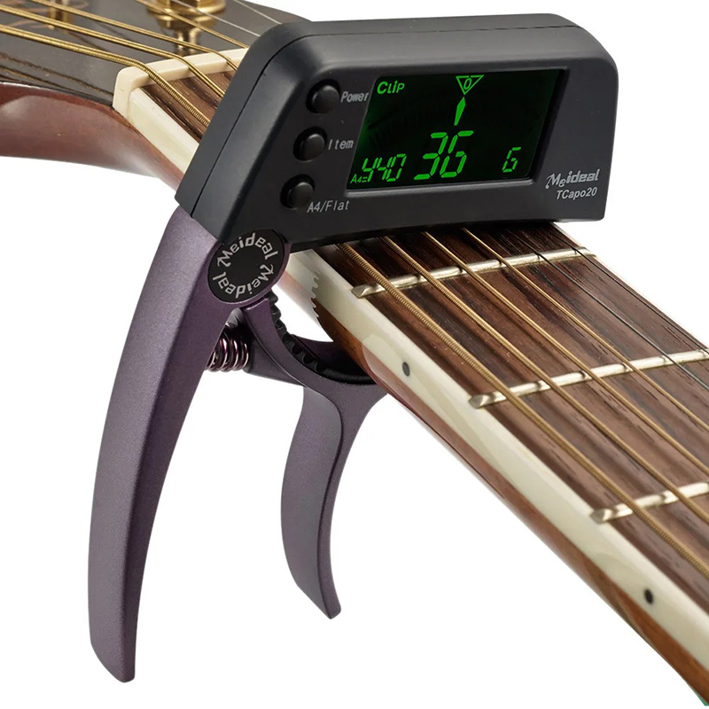Capotasto Accordatore LCD Modello Clip & Tune Polivalente Colore Caffè