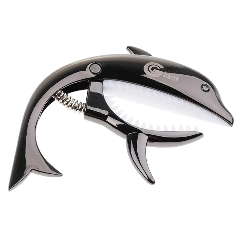 Capotasto Chitarra Design Delfino - Metallo Originale per Chitarra Acustica & Elettrica Colore Nero