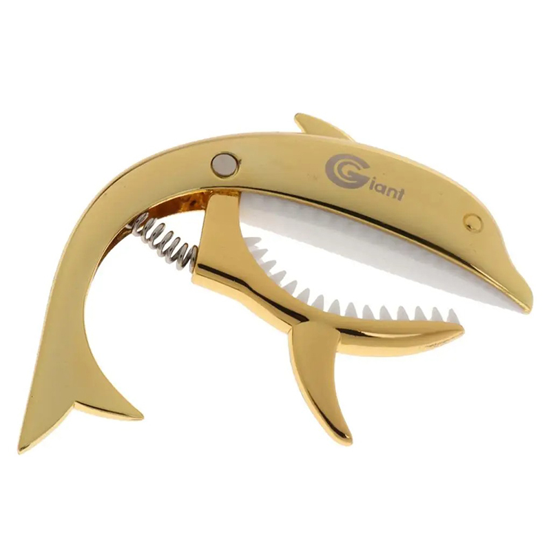 Capotasto Chitarra Design Delfino - Metallo Originale per Chitarra Acustica & Elettrica Colore Oro