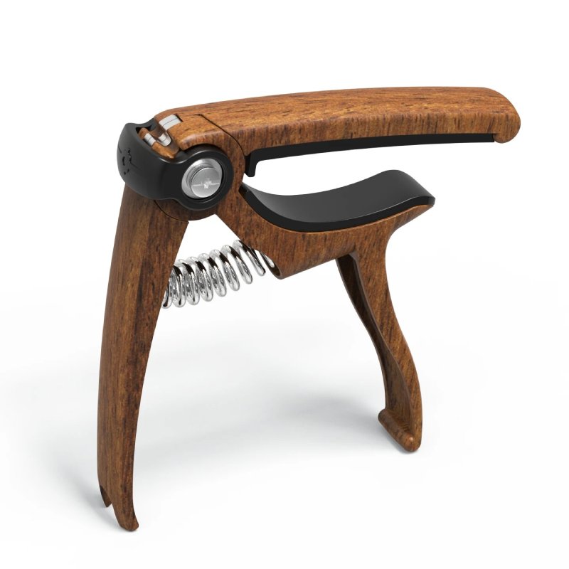 Capotasto Universale per Chitarra con Supporto per Plettro - Modello GripPick Pro di Colore Marrone