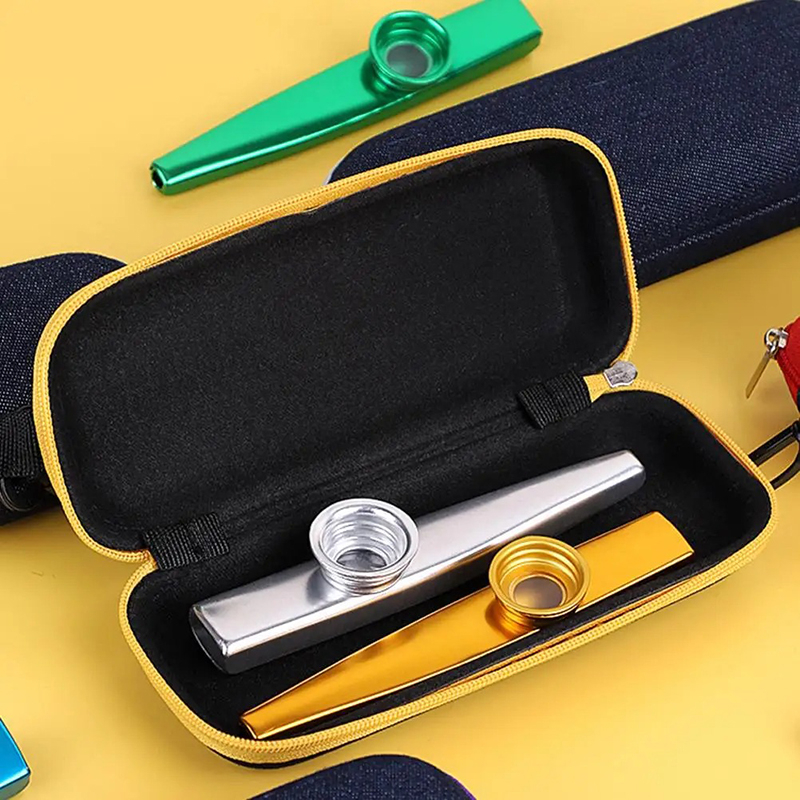 Custodia Rigida per Kazoo - Custodia da Trasporto Antishock con Moschettone di Colore Giallo