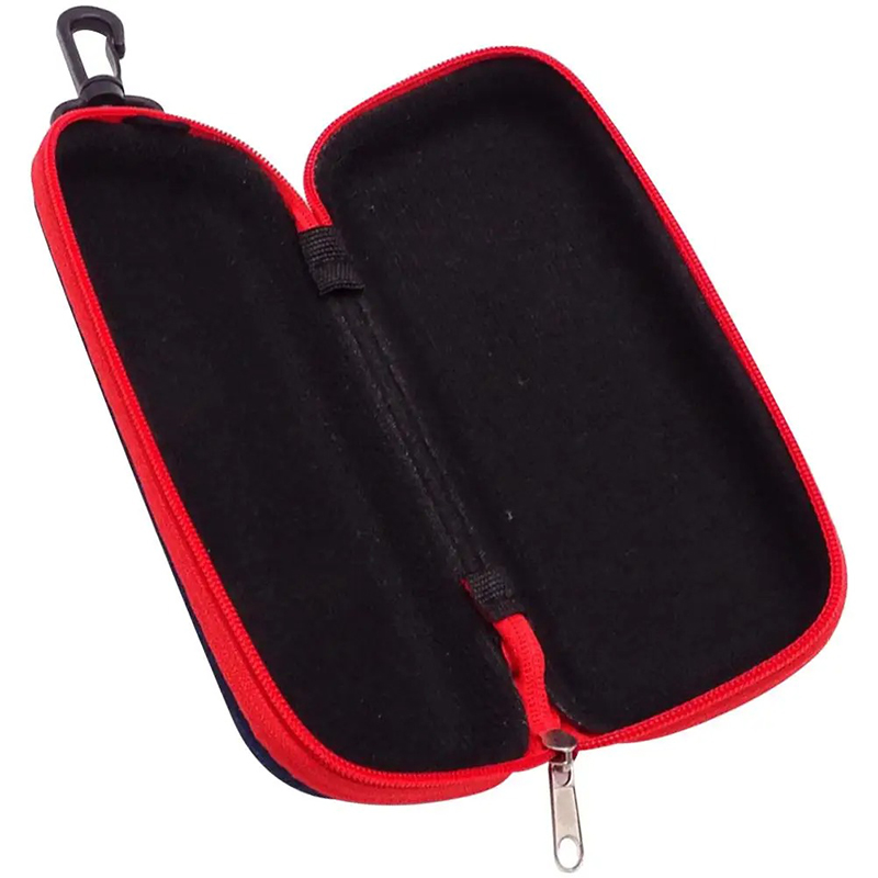 Custodia Rigida per Kazoo - Borsa da Trasporto Antishock con Moschettone Colore Rosso