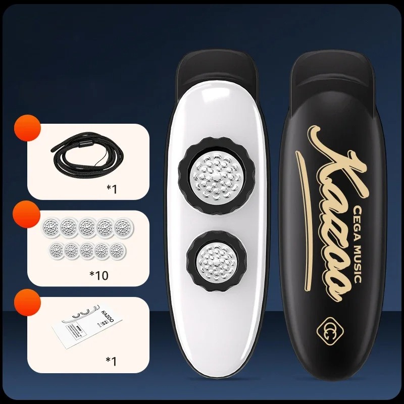 Tubo Bivibrato Kazoo Unico a Doppia Risonanza (Suono Ricco e Vibrante) - ideale per appassionati Colore bianco