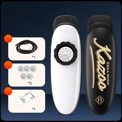 Kazoo Classico Tubo Unico con Suono Puro (Suono Chiaro e Minimalista) - ideale per principianti Colore Bianco