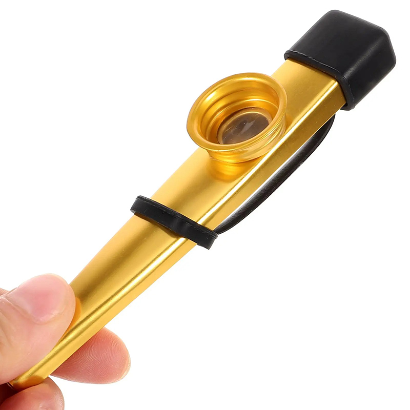 Set di 6 Kazoo in Metallo Dorato & Argentato (Classici con Suono Chiaro e Brillante) - ideale per le scuole