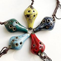 Magnifico Ocarina in Ceramica Miniatura - Pendente Musicale a 6 Fori