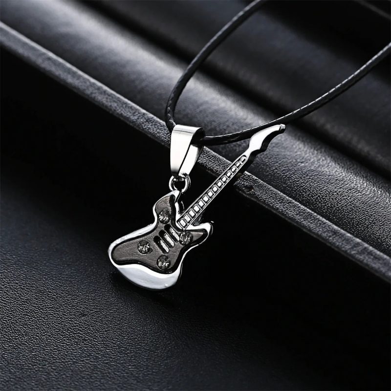 Magnifico Pendente Chitarra Rock 'Crystal Jam' - colori Argento