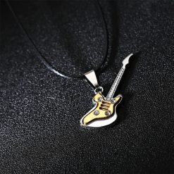Magnifico Pendente a Forma di Chitarra Rock 'Crystal Jam' - colori Oro
