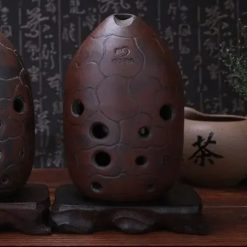 Magnifico Xun in Ceramica a 10 Fori (埙) Spirito della Terra - Doppia Cavità - Tono F o G