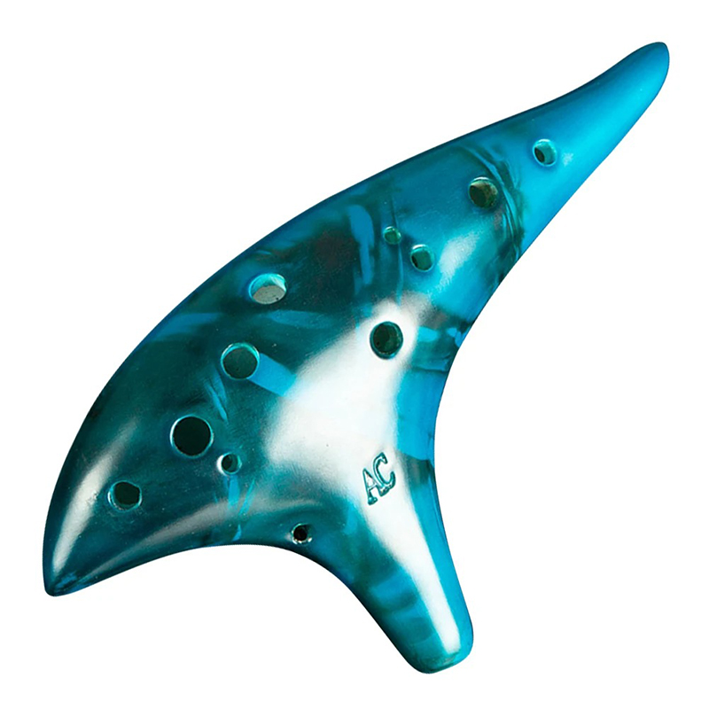 Ocarina 12 Fori Alto C - Strumento a Fiato in Resina per Principianti e Musicisti Esperti (Stile Zelda) Colore Blu