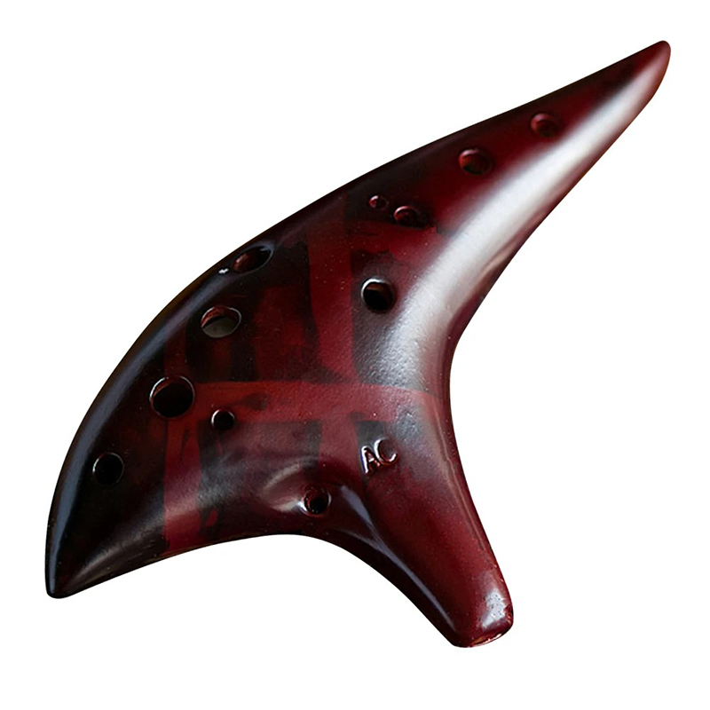 Ocarina 12 Fori Alto C - Strumento a Fiato in Resina per Principianti e Musicisti Esperti (Stile Zelda) Colore Rosso