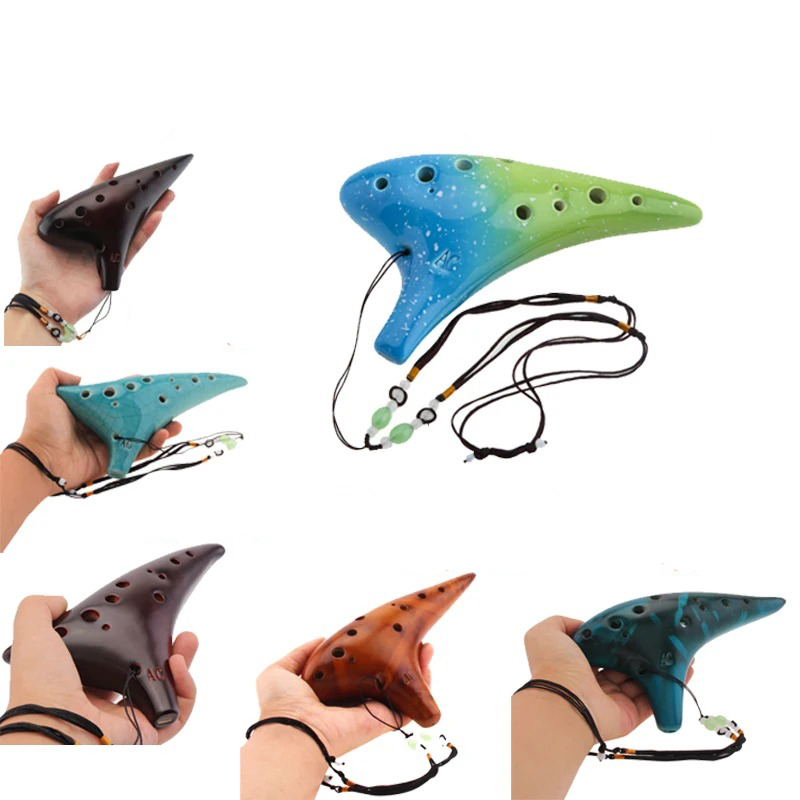Ocarina in Ceramica a 12 Fori - Melodia degli Elementi - 6 colori a scelta!