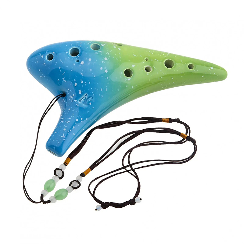Ocarina in Ceramica a 12 Fori - Melodia degli Elementi Colore Multi