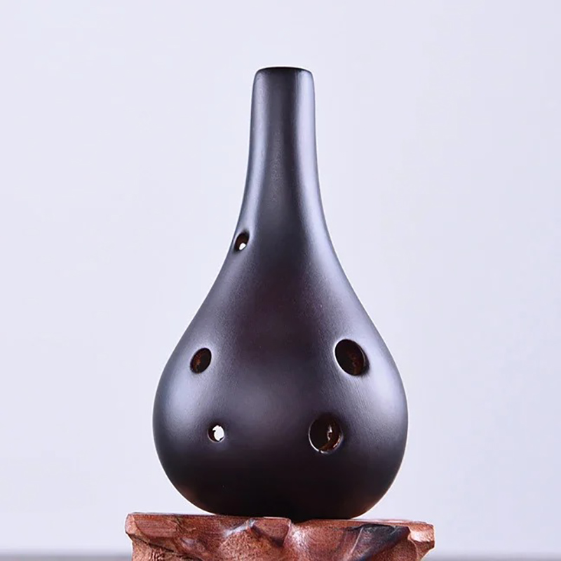 Ocarina Goccia di Ceramica - Suono Zen Elegante Colore Nero