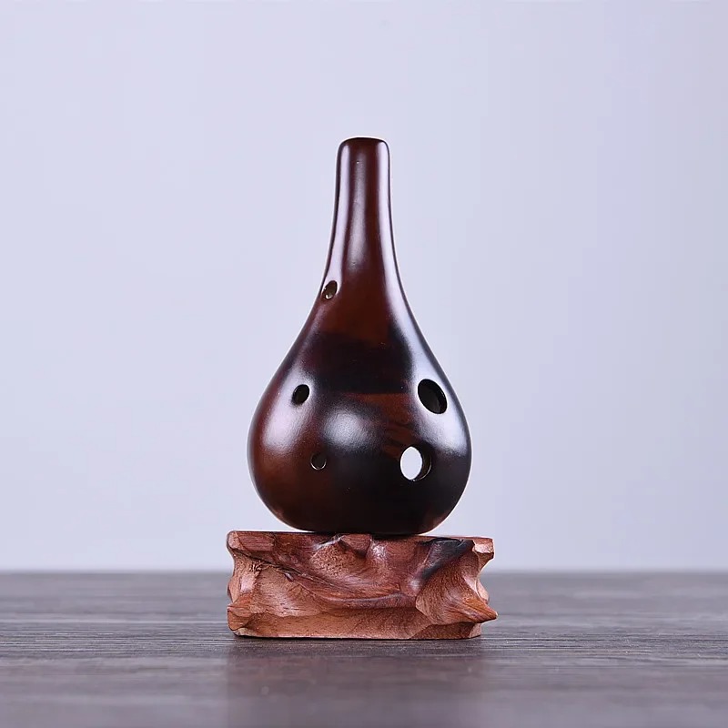 Ocarina Goccia di Ceramica - Suono Zen Elegante Colore Legno