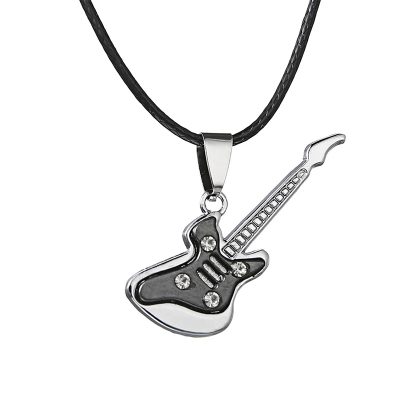 Ciondolo Chitarra Rock 'Crystal Jam' di Colore Nero