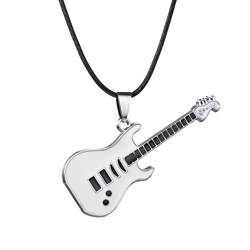 Ciondolo Chitarra Rock 'Doppio Solo' di colore Bianco