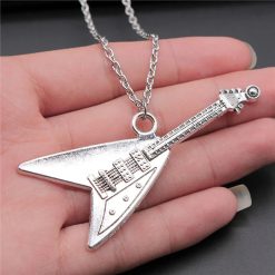 Ciondolo - Chitarra Rock - Flying V Argentato