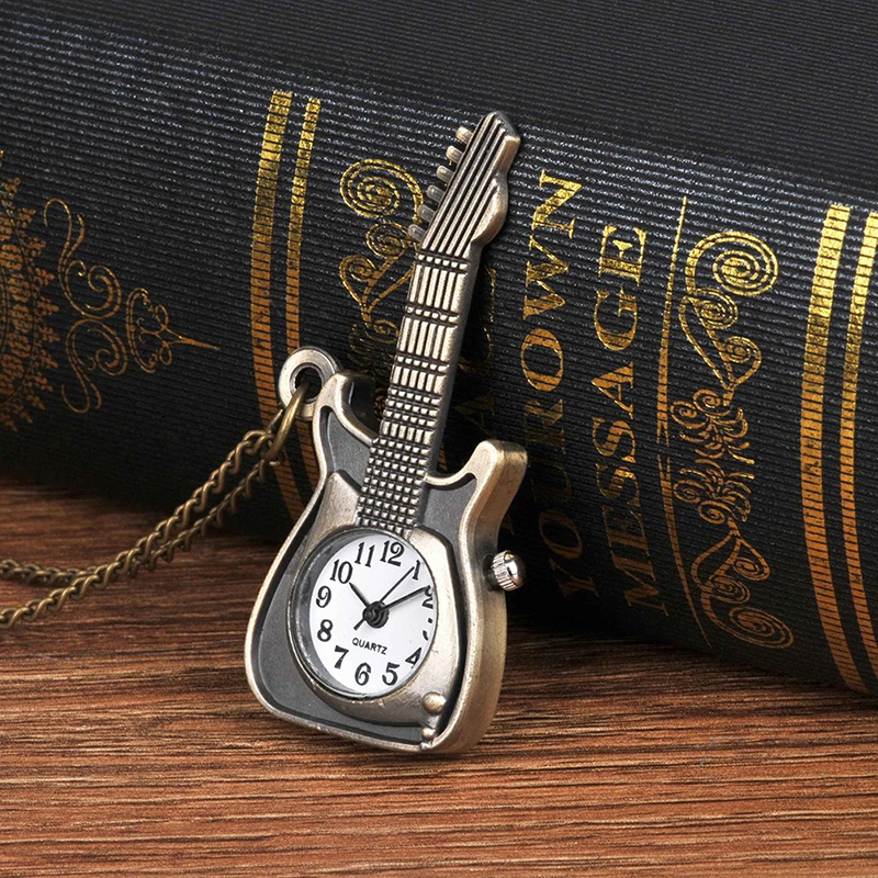 Ciondolo Chitarra Rock e Orologio da Tasca - Time Solo Vintage