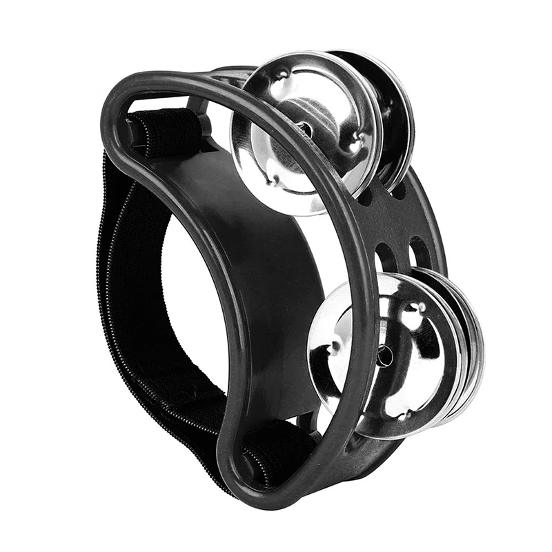 Tamburello a Pedale per Musicista - Accessorio Percussione Jingle Beat Multicolore di Colore Nero