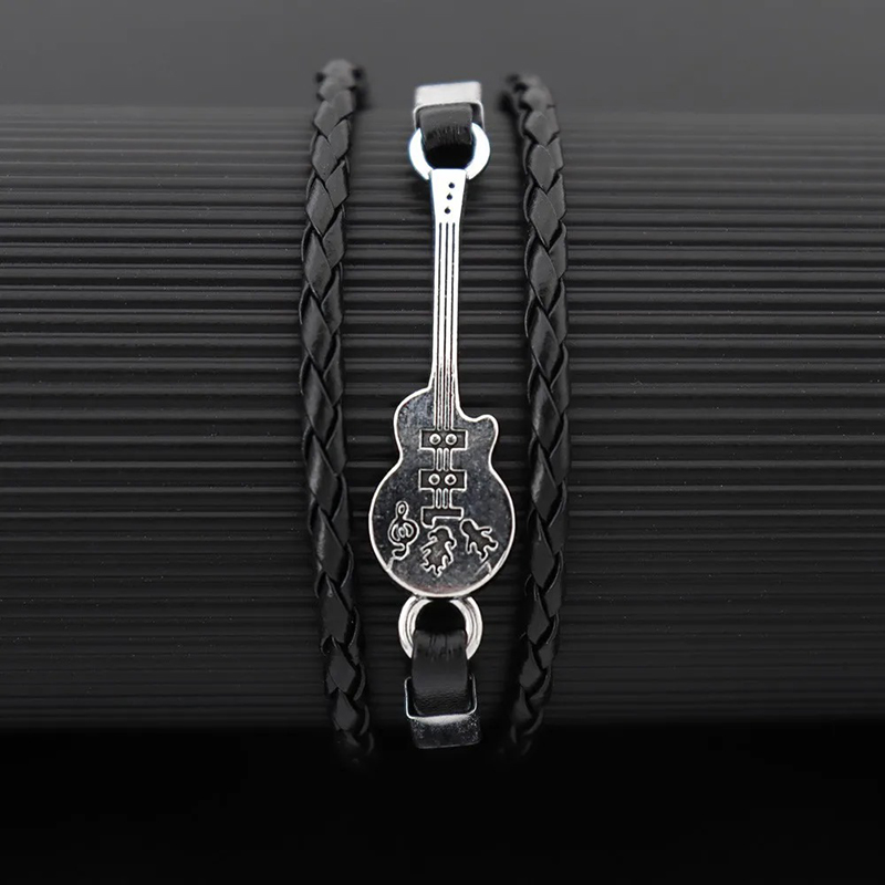 Pulsera de Guitarra Rock - Sinfonía Plateada