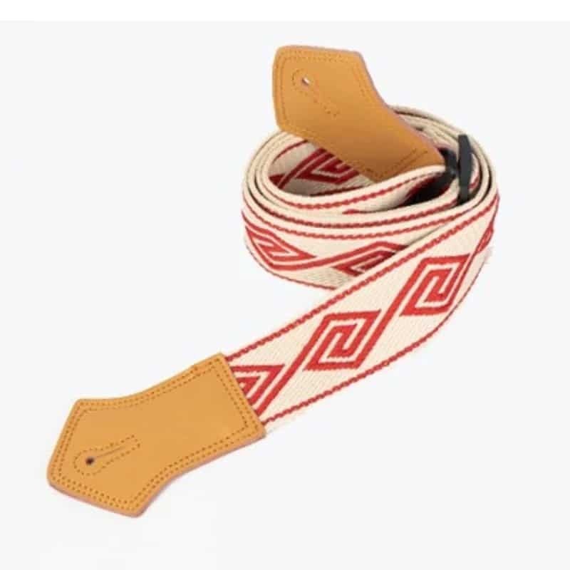 Magnifica Tracolla per Chitarra Vintage Labirinto Rosso