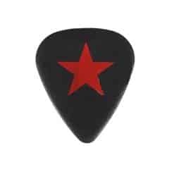 Plettro per Chitarra a Forma di Stella Rossa Rock di Colore Nero