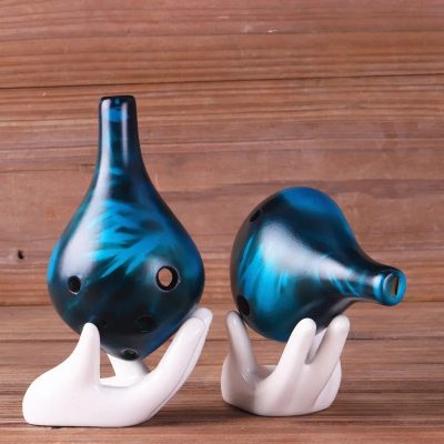 Ocarina in ceramica stile Strawfire a 6 fori tonalità Do colore