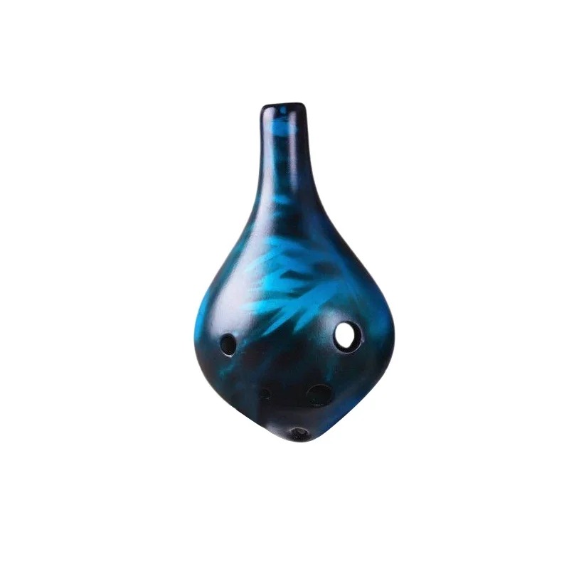 Ocarina in Ceramica - Stile Strawfire a 6 Fori Tono C Colore Blu Marino