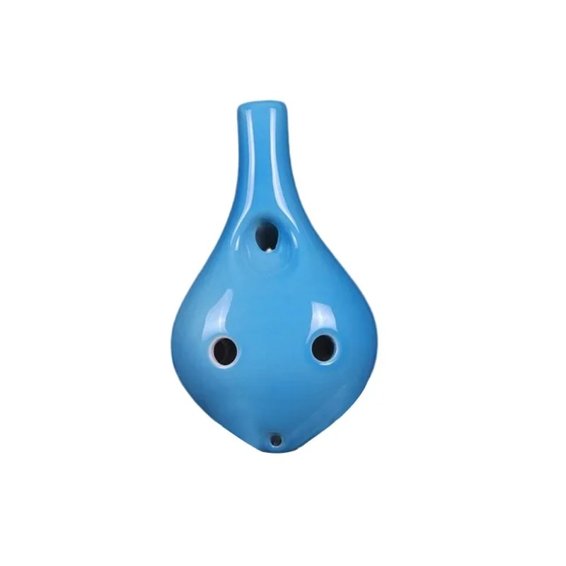 Ocarina in Ceramica - Stile Strawfire a 6 Fori Tonalità C Colore Blu Marino
