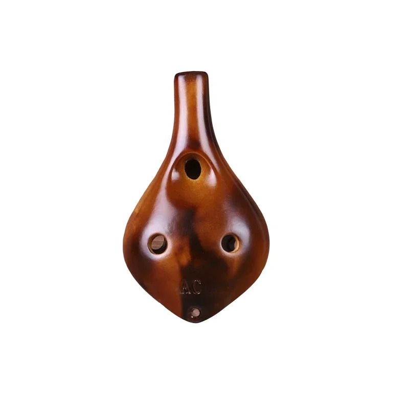 Ocarina in Ceramica - Stile Strawfire a 6 Fori Tonalità Do Colore Marrone