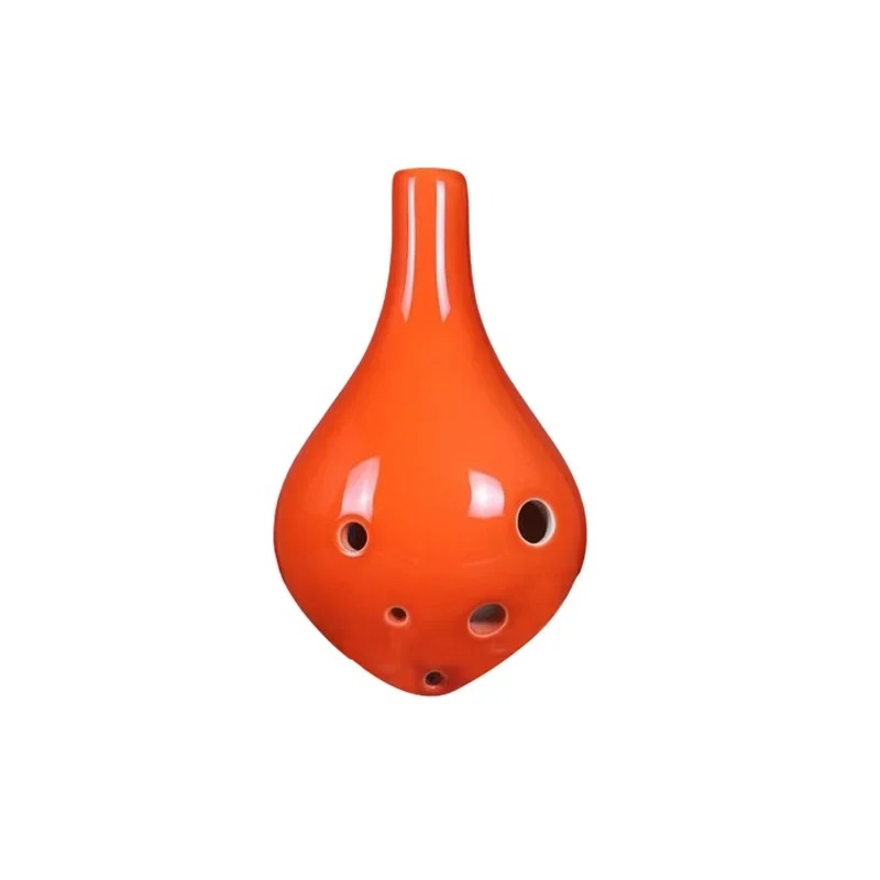 Ocarina in Ceramica - Stile Strawfire a 6 Fori Tonalità C Colore Arancione