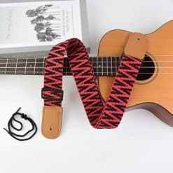 Cinghia per Ukulele Grafica Rossa & Nera