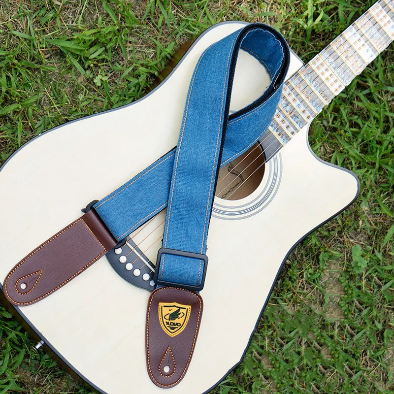 Tracolla per Chitarra Acustica in Denim Blu Scuro
