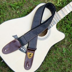 Cinghia per Chitarra Acustica in Denim Nero Antracite