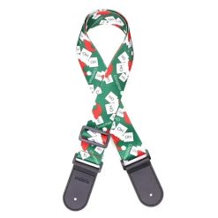 Cinghia per Chitarra Natalizia - Ho Ho Ho & Fogliame Festivo
