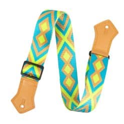 Cinghia per Chitarra Vintage con Diamante Tropicale Blu e Verde