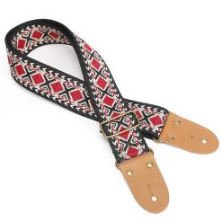 Cinghia per Chitarra Vintage "Losanghe Incas Rosso e Nero