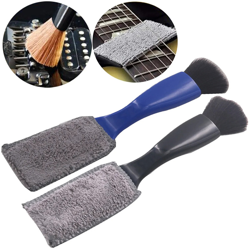 Spazzola e Pulitore per Corde di Chitarra - Strumento di Manutenzione 2-in-1