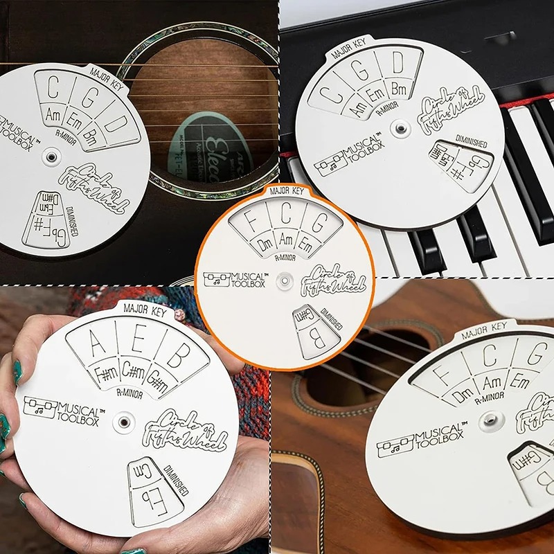 Cerchio delle Quinte - Toolbox Musicale in Legno Chiaro - Strumento di Armonia e Trasposizione