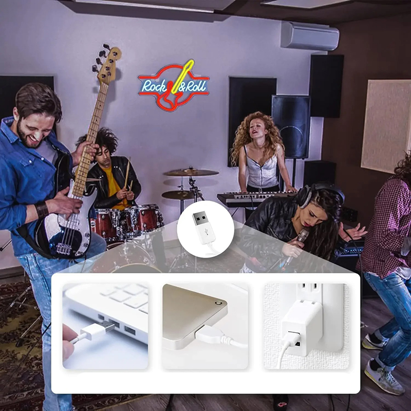 Dettagli Insegna Luminosa - Chitarra Rock & Roll in Néon LED