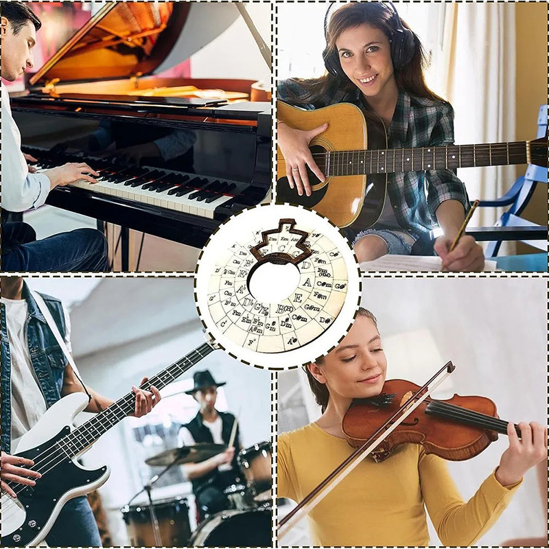 Dettagli Ruota della Teoria Musicale in Legno - Guida di Armonia e Composizione