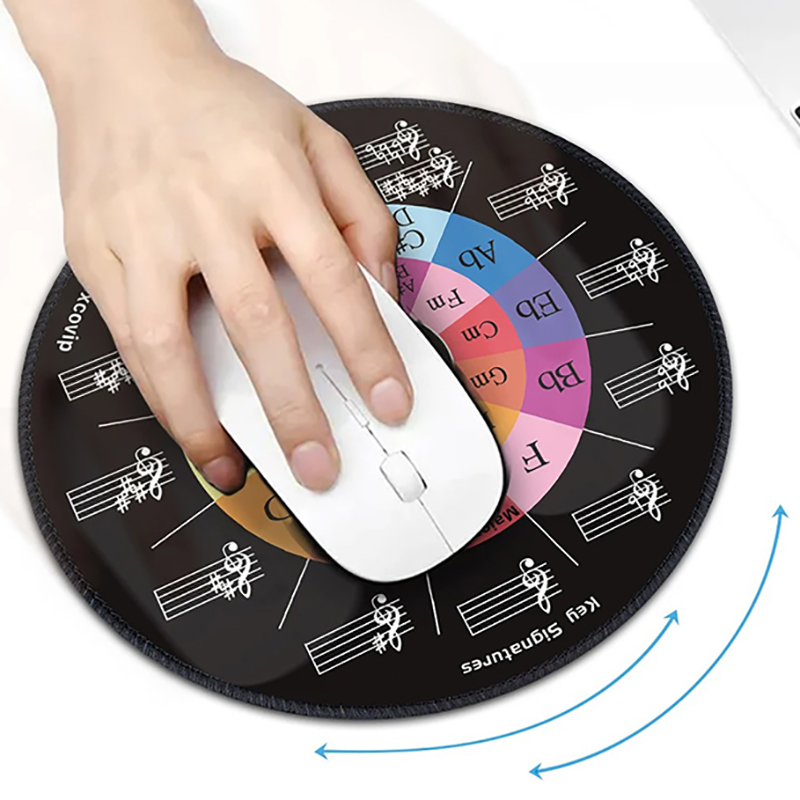 Dettagli 'Tappetino per Mouse Musicale Cerchio delle Quinte Colorato - Antiscivolo & Ispirante per Musicisti