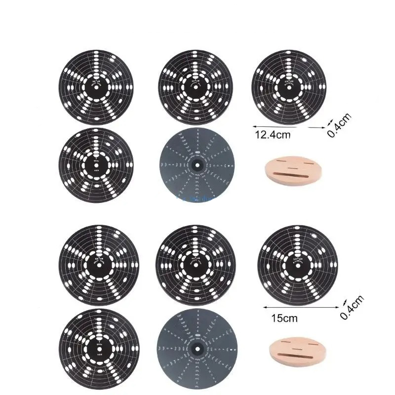 Dimensioni Cerchio Armonico Avanzato Pentatonico & Modi - Ruota Teorica Multi-Strato con Supporto in Legno