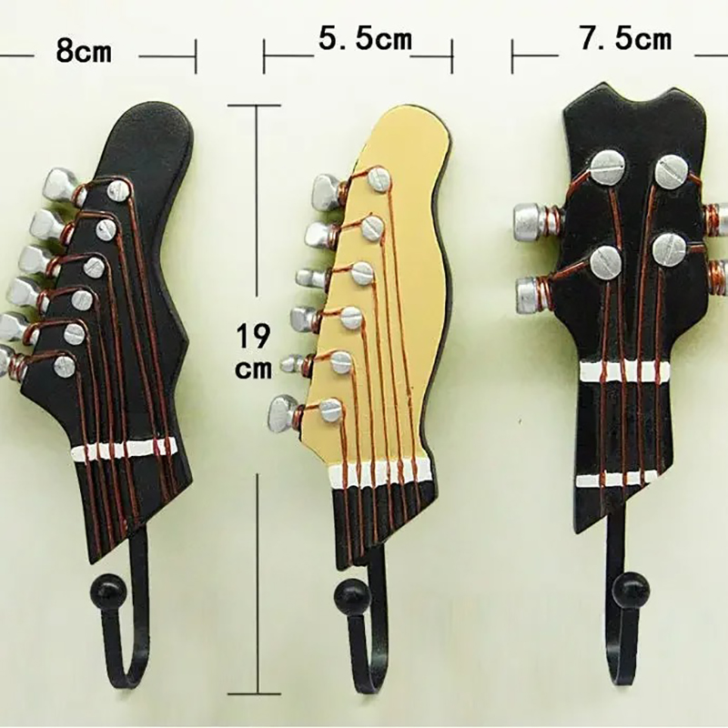 Dimensioni Uncinetto Murale Chitarra Appendiabiti Testa del Manico Rock'n'Roll