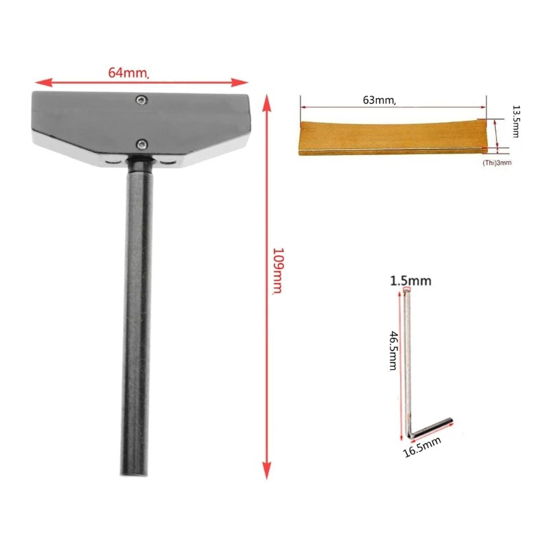 Kit di Pressatura Universale per Frettes di Dimensioni per Chitarra e Basso (9 Cunei di Raggio)
